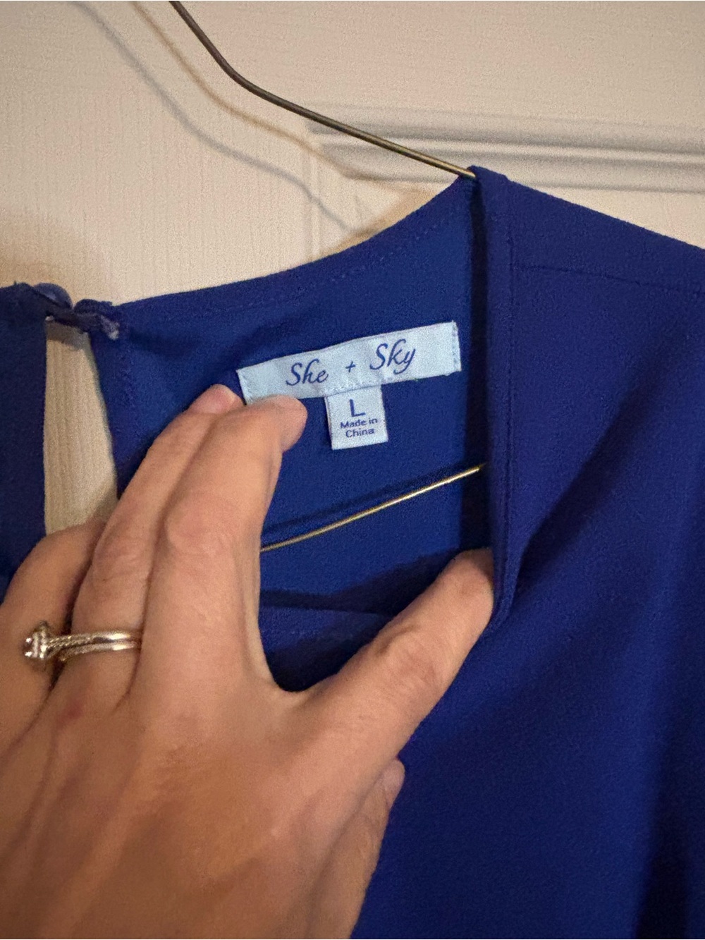 She + Sky Cobalt Blue Short Sleeve Shift Dress - Picture 2 of 5